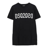 Dsquared2 T-Shirt Girocollo Tinta Unita con Stampa per Neonato DQ1639 NERO DSQUARED2 