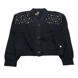 MANILA GRACE cardigan tinta unita con applicazioni Nero per Bambina MFJF24M186 NERO MANILA GRACE 