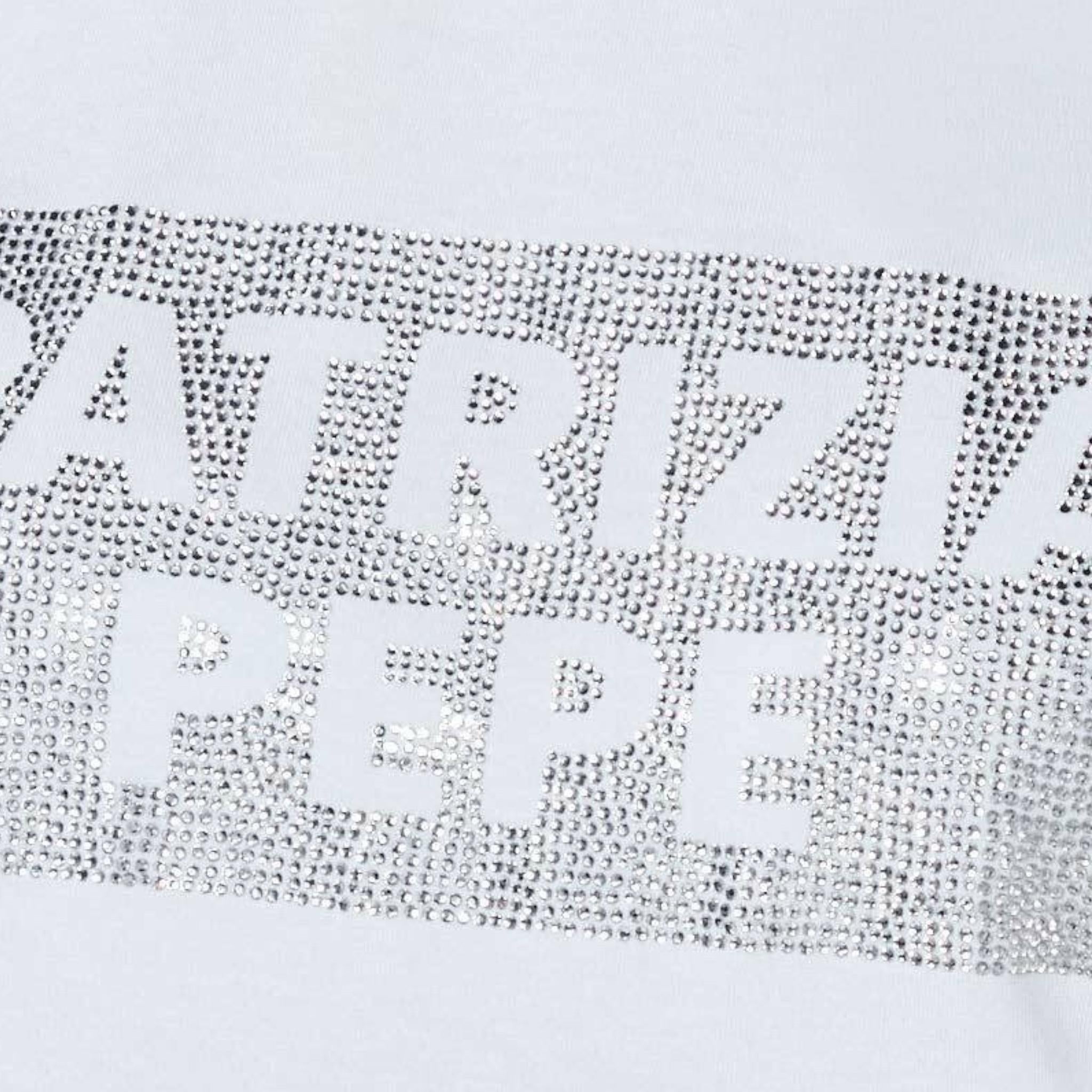 Patrizia Pepe Shirt Girocollo Tinta Unita con Brillantini per Bambina 7M0828 BIANCO PATRIZIA PEPE 