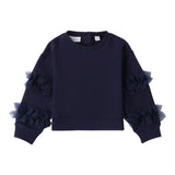 SARABANDA felpa tinta unita con tulle Blu per Neonata A301N BLU SARABANDA 