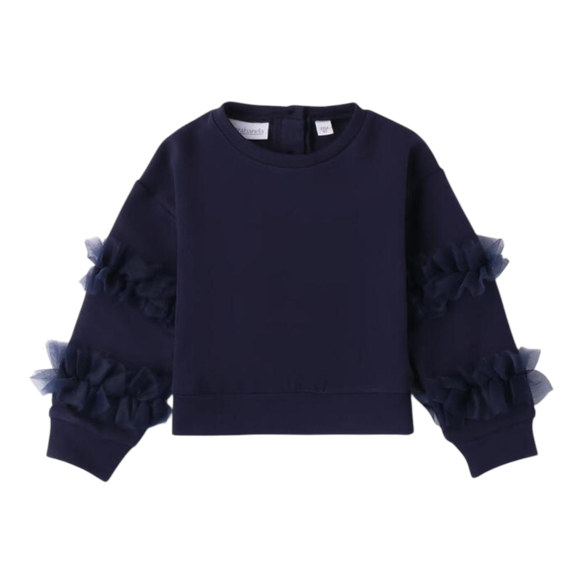 SARABANDA felpa tinta unita con tulle Blu per Neonata A301N BLU SARABANDA 