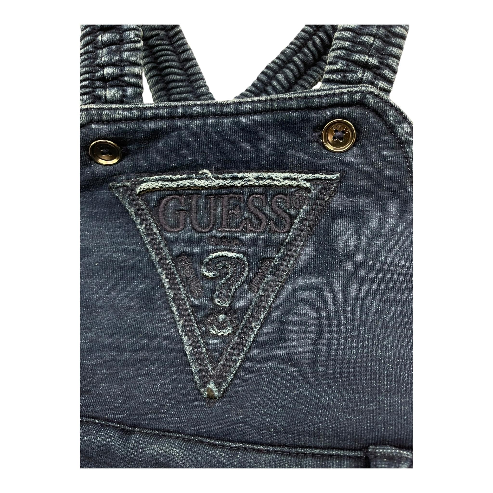 Guess Salopette Tinta Unita In Denim per Neonato I4YD00KARY0 BLU GUESS 