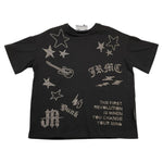 JOHN RICHMOND t-shirt girocollo tinta unita con brillantini Nero per Bambina RGA25040TS NERO JOHN RICHMOND 