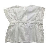 Zhoe & Tobiah Camicia Giromanica Tinta Unita Con Ricami Bianco Per Bambina