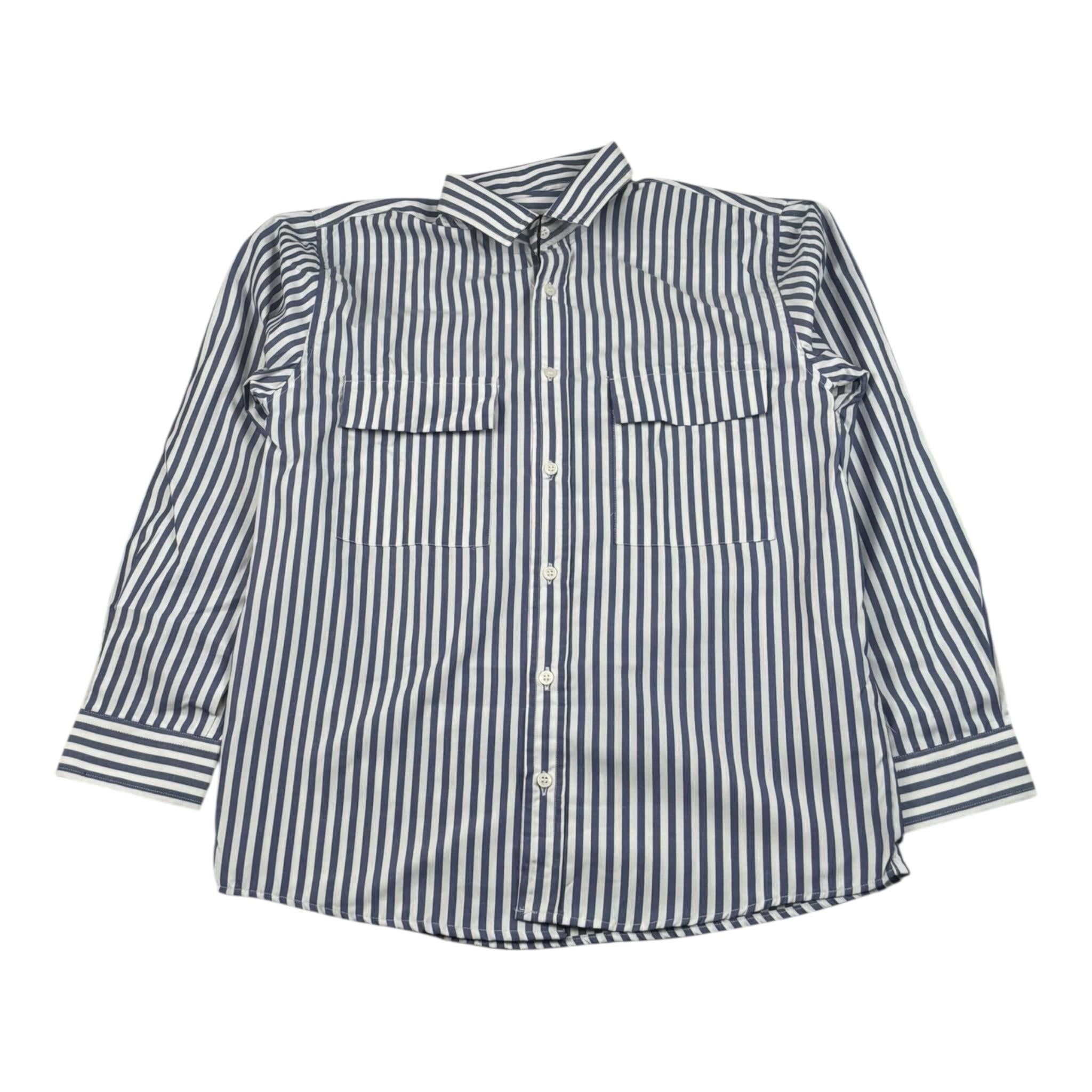 Never Too Camicia tinta unita con Fantasia A Righe Blu per Bambino NT1909R BLU NEVER TOO 