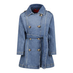 Max&Co. Cappotto Modell Trench Tinta Unita In Denim per Bambina MX0109X AZZURRO MAX&Co. 
