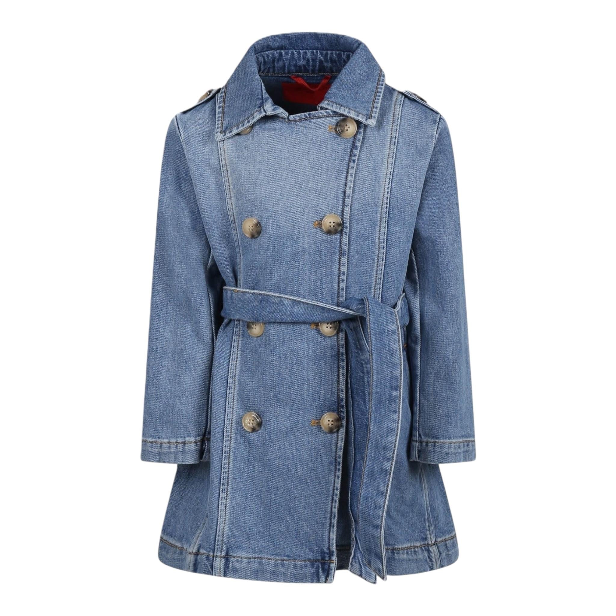 Max&Co. Cappotto Modell Trench Tinta Unita In Denim per Bambina MX0109X AZZURRO MAX&Co. 