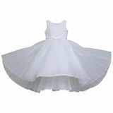 Monnalisa Abito Cerimonia Tinta Unita con Ricami per Bambina 799901 PANNA MONNALISA 