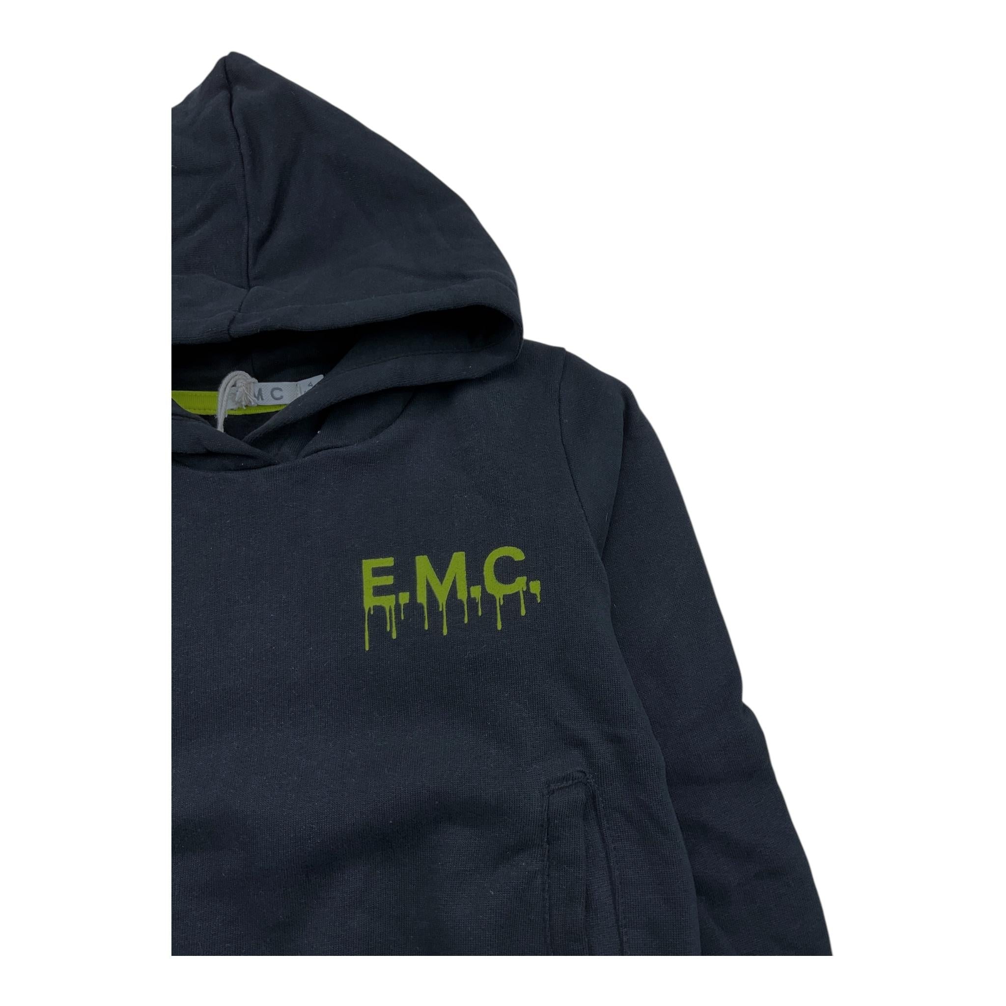 EMC felpa chiusa con cappuccio tinta unita con stampe Nero per Bambino CE2105 NERO EMC 