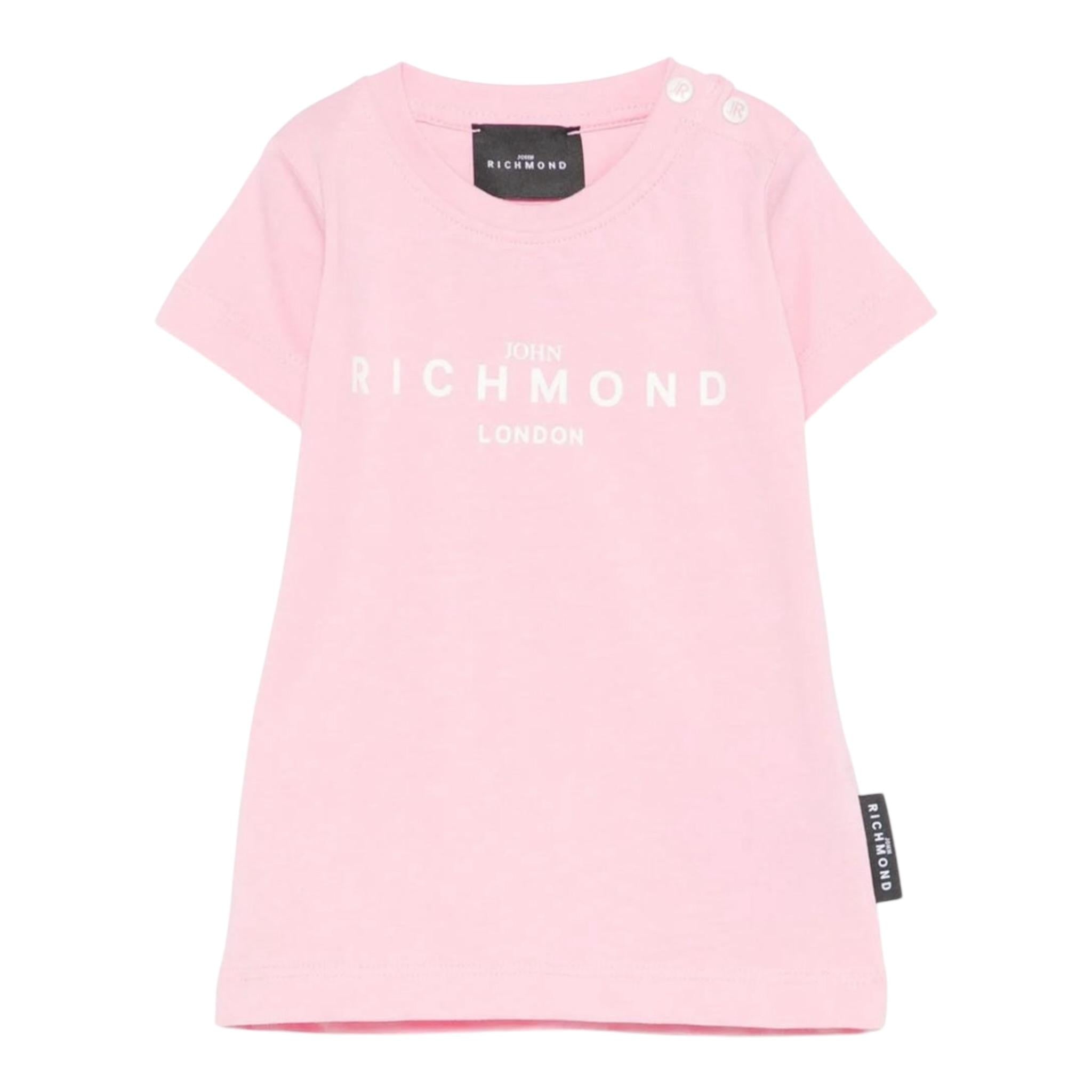 John Richmond T-Shirt Girocollo Tinta Unita con Stampa per Neonata RIP25002TSXXXX ROSA JOHN RICHMOND 