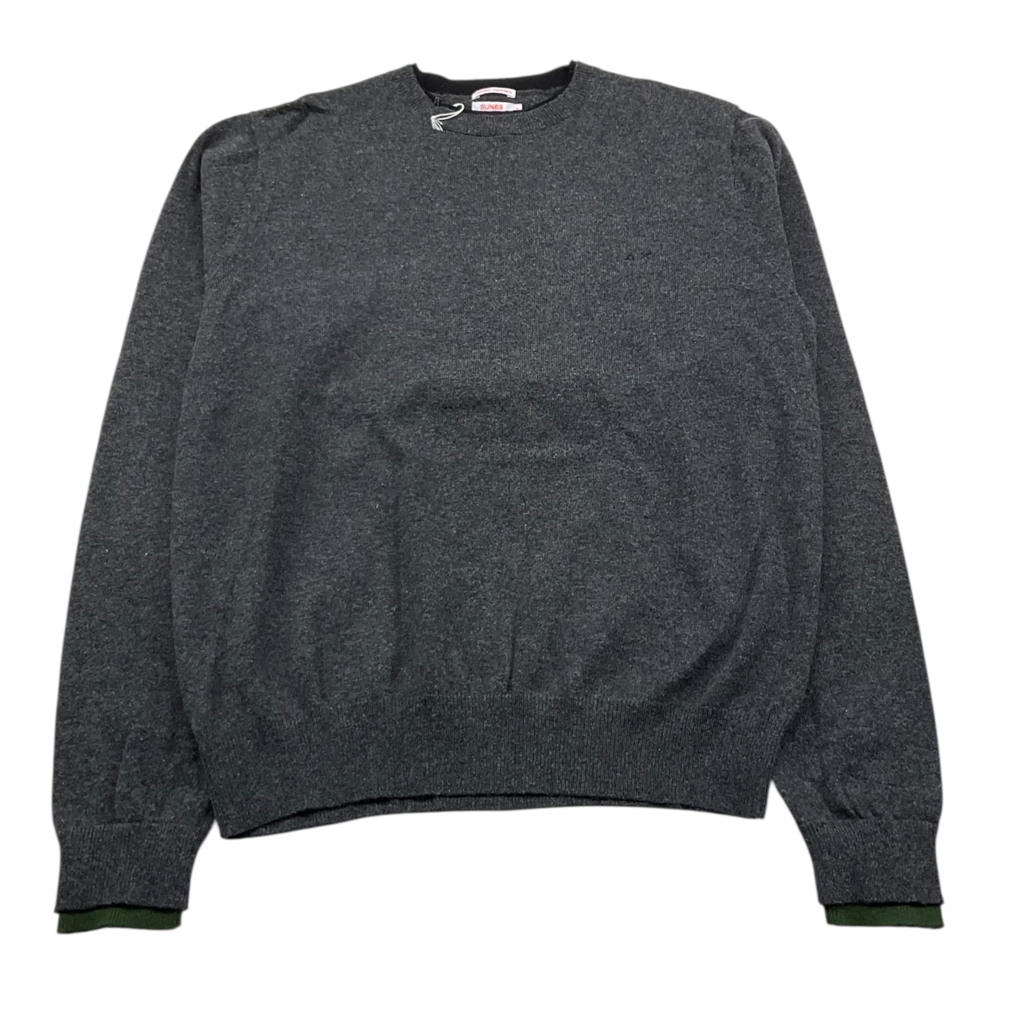 SUN68 maglia girocollo tinta unita con logo Grigio per Bambino MAG1220 GRIGIO SUN68 