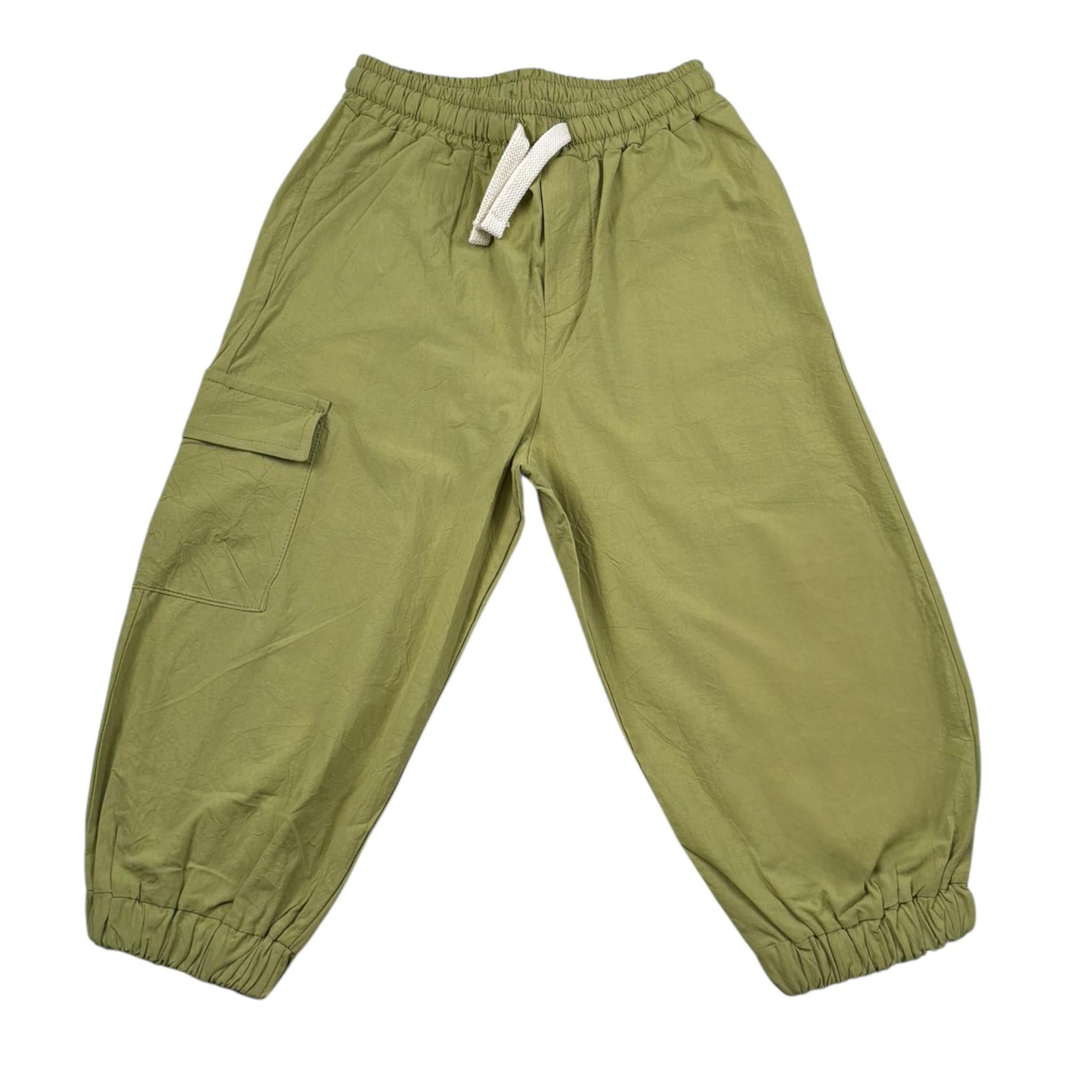 M+E' Pantalone tinta unita con Elastico In Vita Verde per Bambino UEM0519 VERDE M+E' 