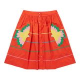 Stella Mccartney Gonna Tinta Unita Con Stampa Rosso Per Bambina