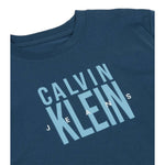 Calvin Klein T-Shirt Girocollo Tinta Unita con Stampa per Bambino IB0IB02448 BLU CALVIN KLEIN 