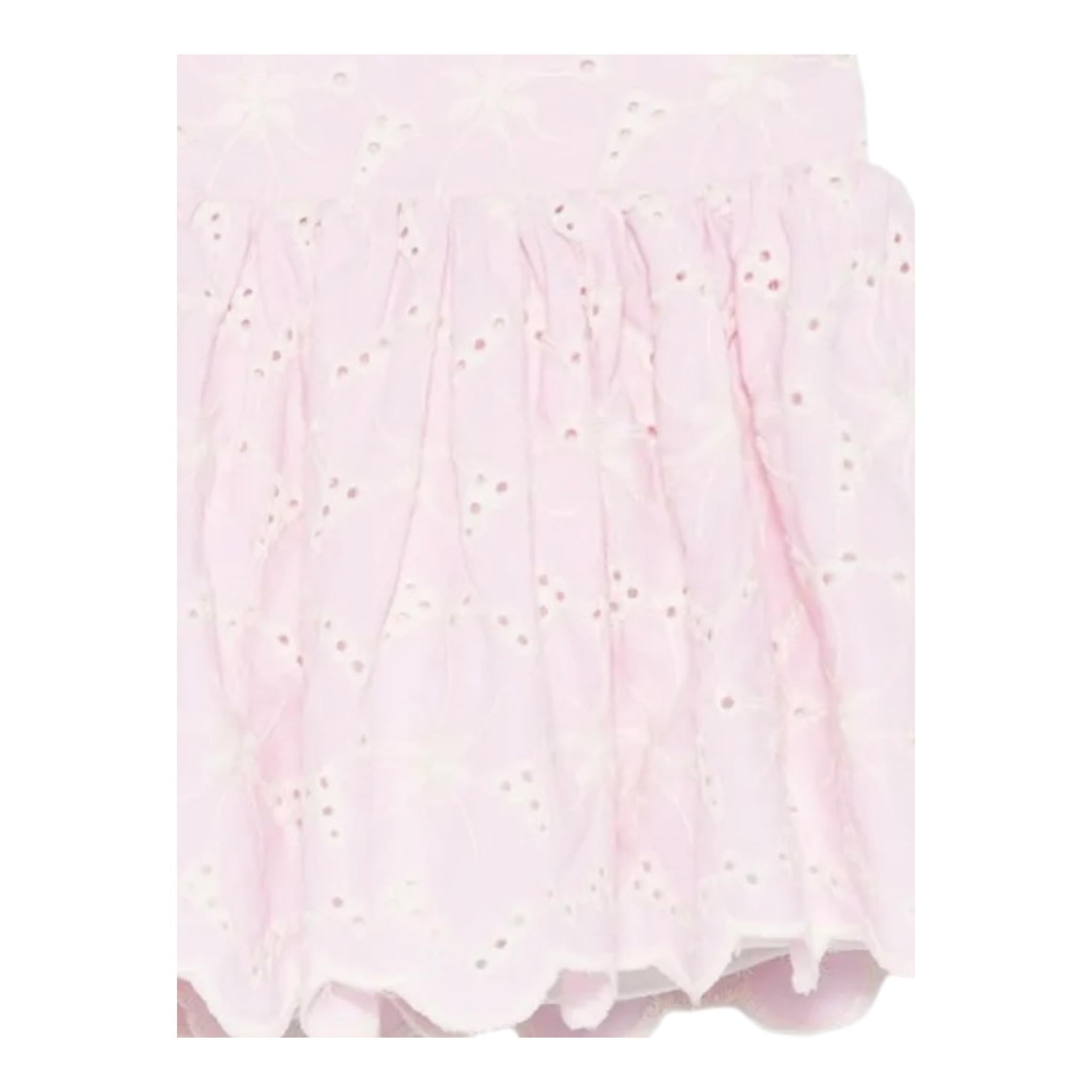 U+È Gonna Tinta Unita Traforata per Neonata UE1782 ROSA U+è 