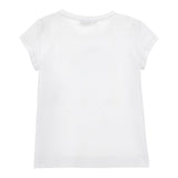 Monnalisa T-Shirt Girocollo Tinta Unita con Stampa per Bambina 11E622X BIANCO MONNALISA 