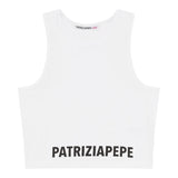 Patrizia Pepe Canotta Tinta Unita con Logo per Bambina 7M0808X BIANCO PATRIZIA PEPE 
