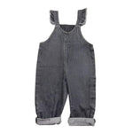 PLAY UP salopette tinta unita in denim Nero per Bambina PA022AP11503 NERO PLAY UP 