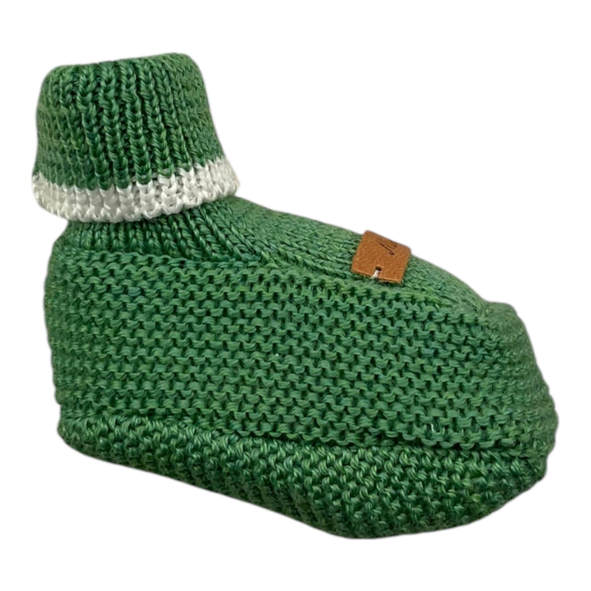 NINNAOH babbucce tinta unita con logo Verde per Neonato I2432BAB VERDE NINNAOH 