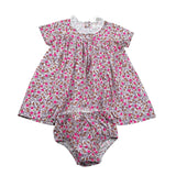 Teddy E Minou Set Abito-Coulotte Tinta Unita con Fantasia Fiori per Neonata E25AB023C0000 BIANCO TEDDY E MINOU 