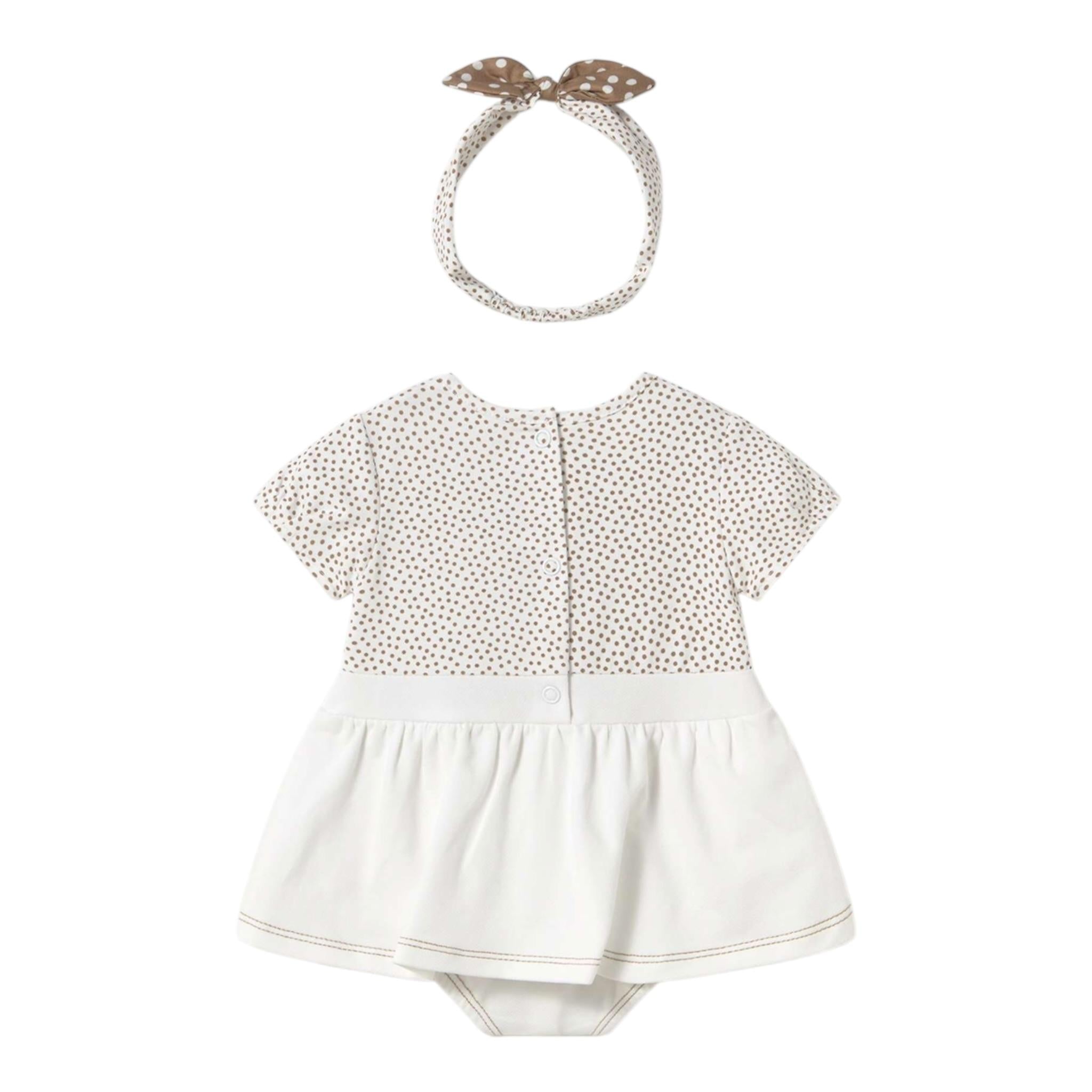 Mayoral Pagliaccetto Mezza Manica con Fascia Capelli per Neonata 1658X BIANCO MAYORAL 