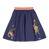 Kenzo Gonna Tinta Unita Con Stampa Blu Per Bambina