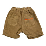 Daniele Alessandrini – Einfarbige Bermudashorts mit elastischer Taille in Braun für Neugeborene