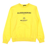 Daniele Alessandrini Sweatshirt Closed Crewneck Einfarbig mit Kontrastdruck Gelb für Jungen