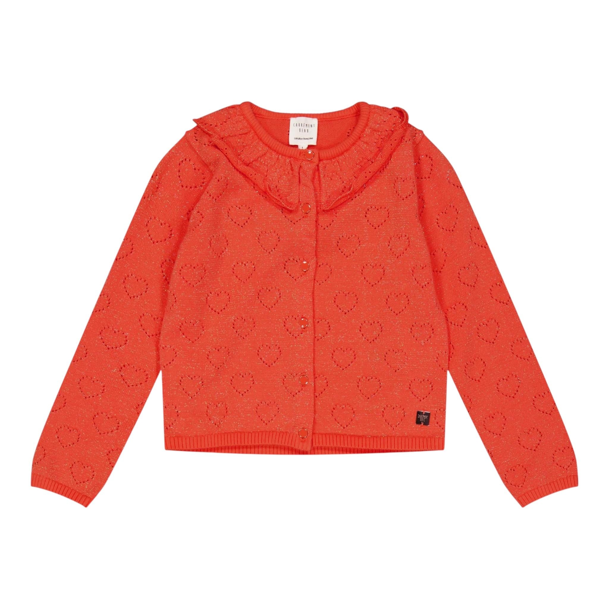 Carre'Ment Beau Cardigan Tinta Unita con Trafori per Neonata Y05219 CORALLO CARRE'MENT BEAU 
