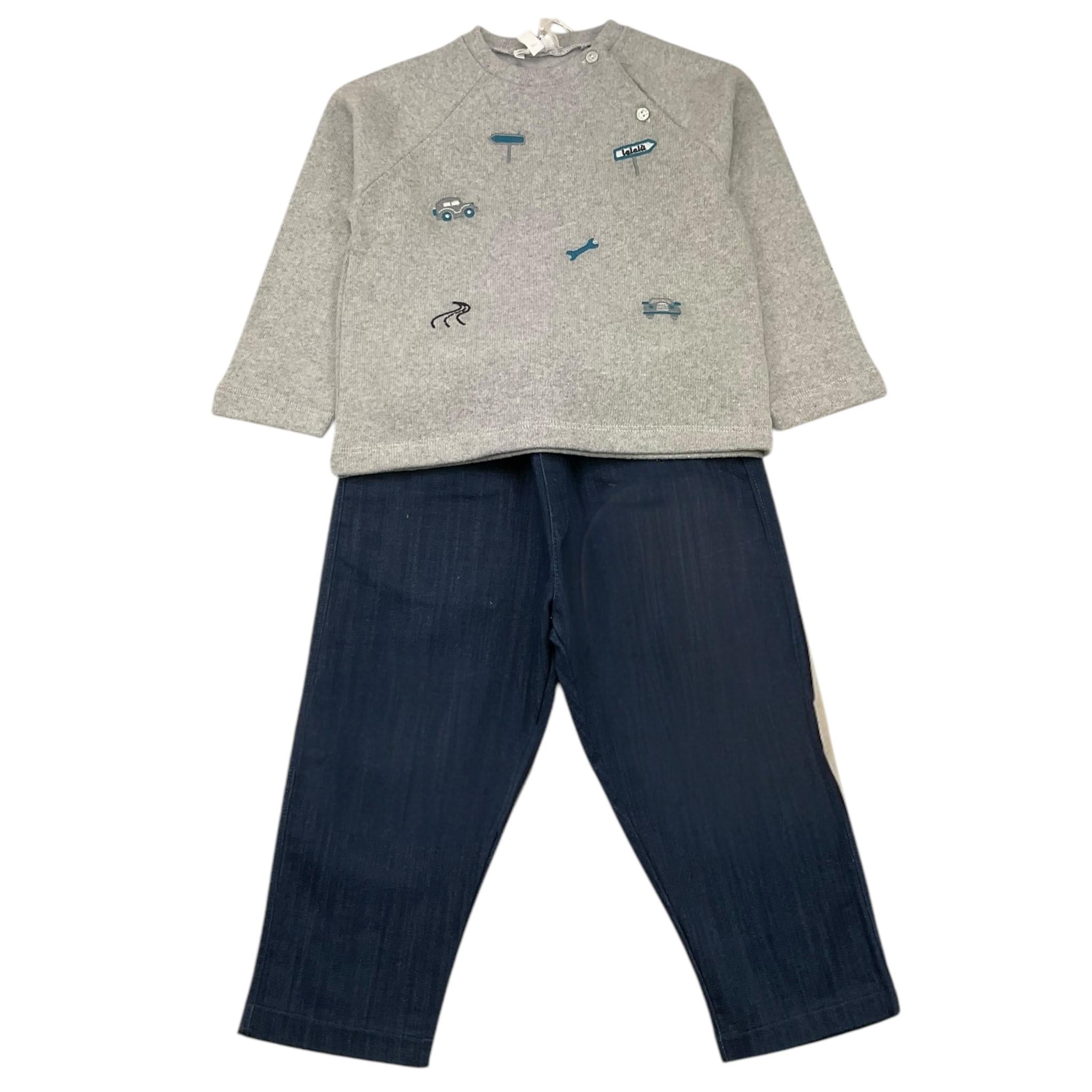 LALALU' completo 2 pezzi maglia-jeans Grigio per Neonato CTL002NN GRIGIO LALALU' 