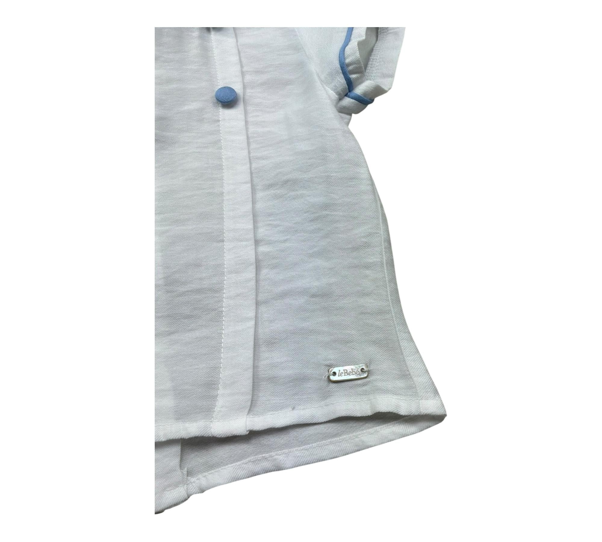 Le Bebe Camicia Mezza Manica Tinta Unita con Bottoni per Neonato LBB5381 BIANCO LE BEBE 