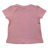 M+E' T-Shirt Tinta Unita con Trafori Rosa per Neonata