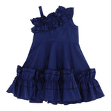 Monnalisa Abito Monospalla Tinta Unita per Bambina 117929A1 BLU MONNALISA 