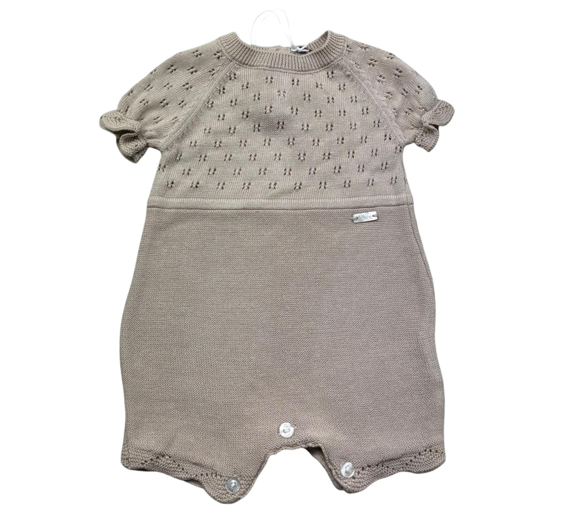Le Bebe Pagliaccetto Mezza Manica Tinta Unita per Neonata LBG6268 BEIGE LE BEBE 