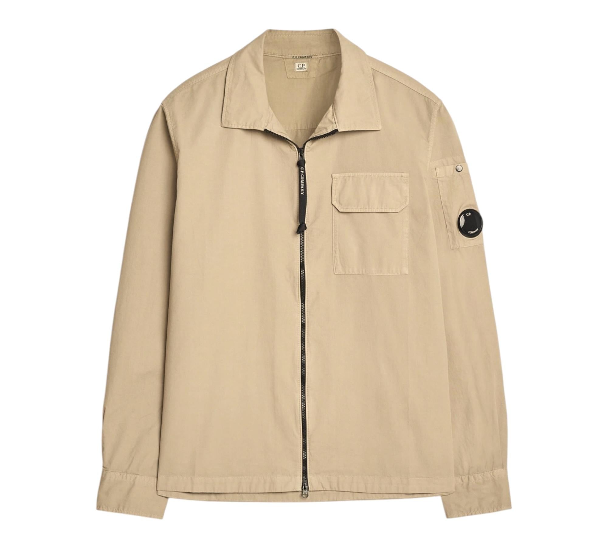 C.P. Company Camicia Manica Lunga Tinta Unita con Zip per Bambino CMC007 BEIGE C.P. COMPANY 