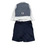 App4Kids Completo 4 Pezzi Gilet-Camicia-Papillion-Bermuda per Neonato 30129 BLU APP4KIDS 