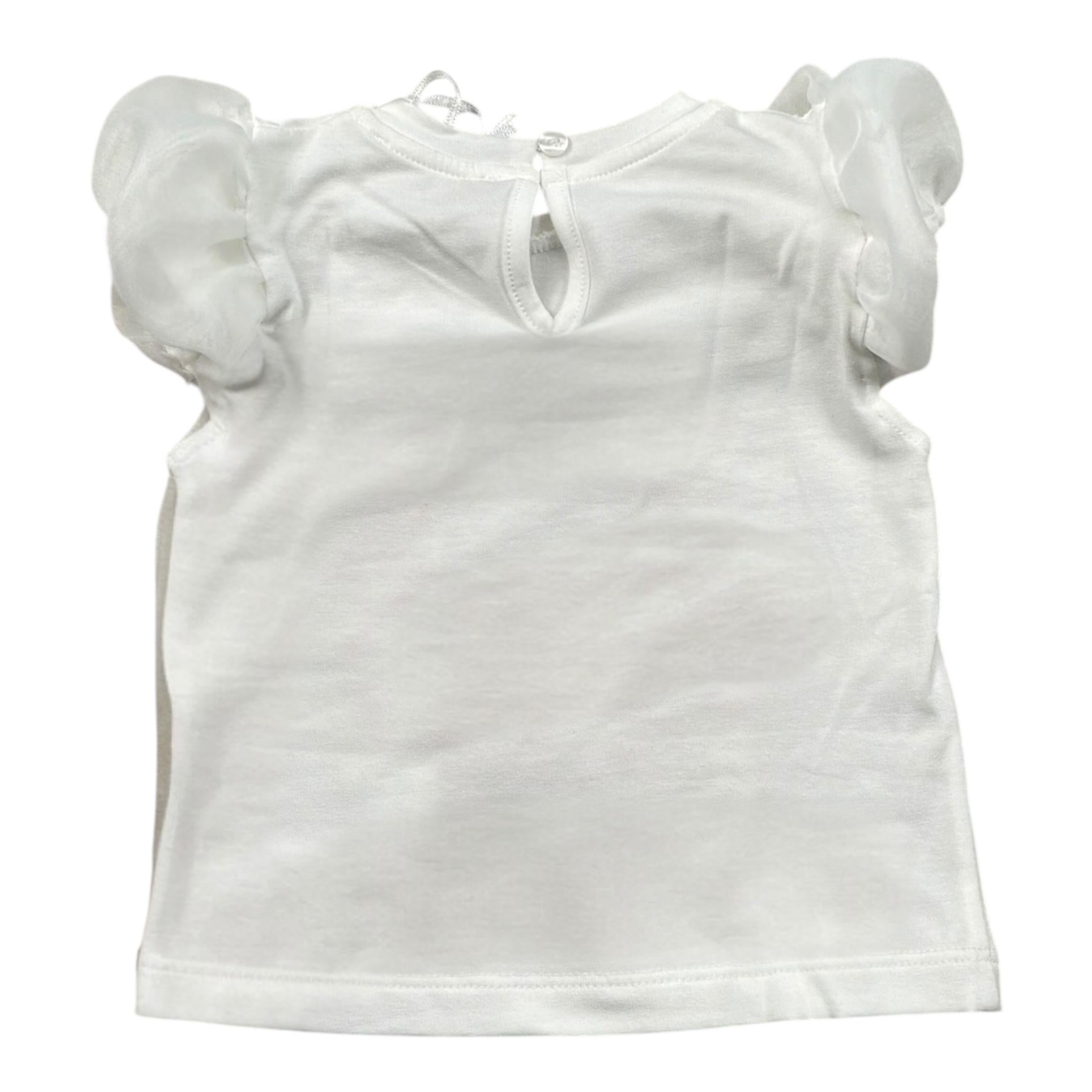 Miss Grant T-Shirt Girocollo Tinta Unita con Stampa In Contrasto per Bambina MG1336XXJ BIANCO MISS GRANT 