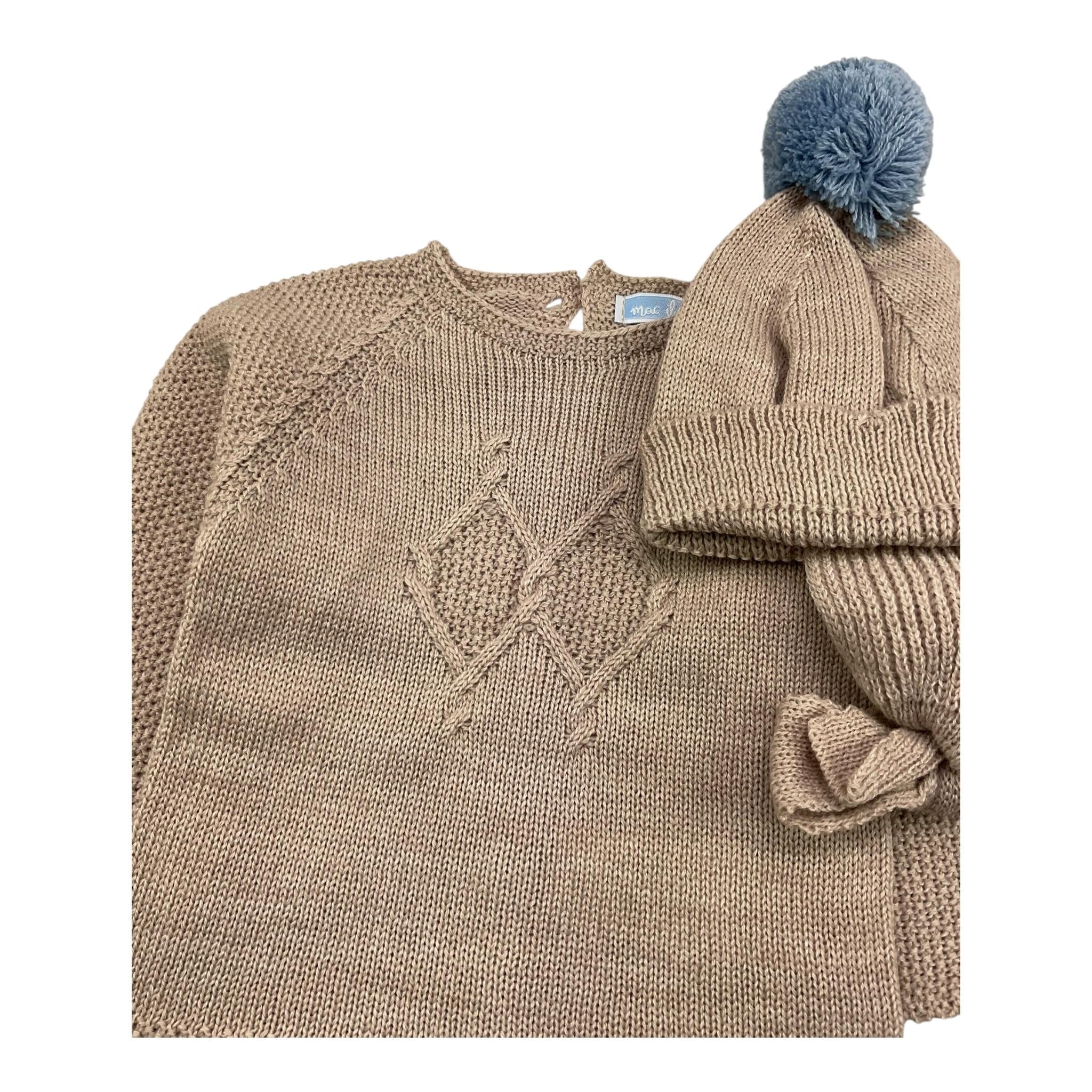 MAC ILUSIO'N completo 3 pezzi maglia-ghettina-cappello Beige per Neonato 9401 BEIGE MAC ILUSIO'N 