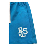 Please Bermuda Tinta Unita Con Stampa Azzurro Per Neonato