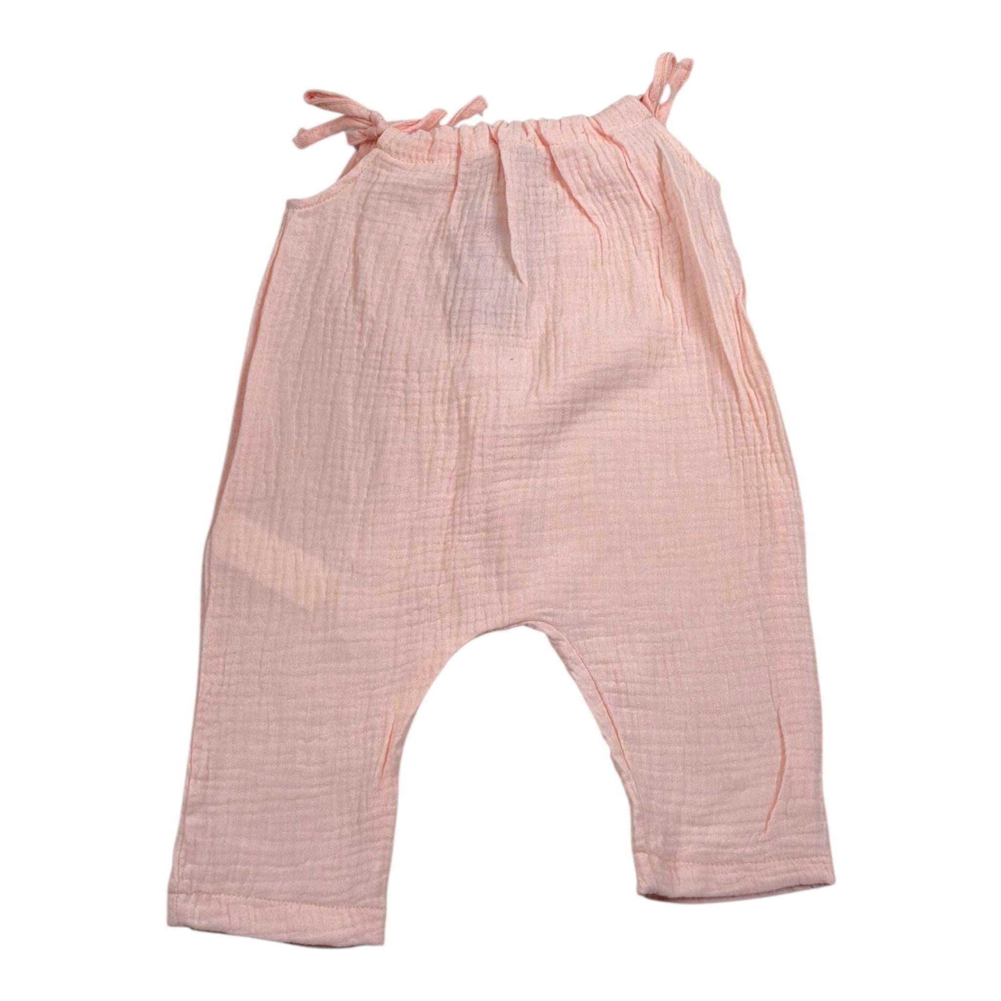 Calamaro Pagliaccetto Tinta Unita con Bretelle per Neonata 32442 ROSA CALAMARO 