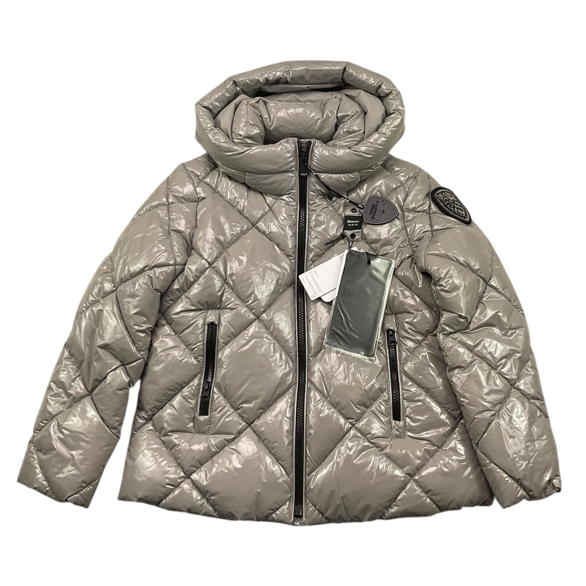 BLAUER giubbino tinta unita con cappuccio lucido Grigio per Bambina 24WBLGC0 GRIGIO BLAUER 