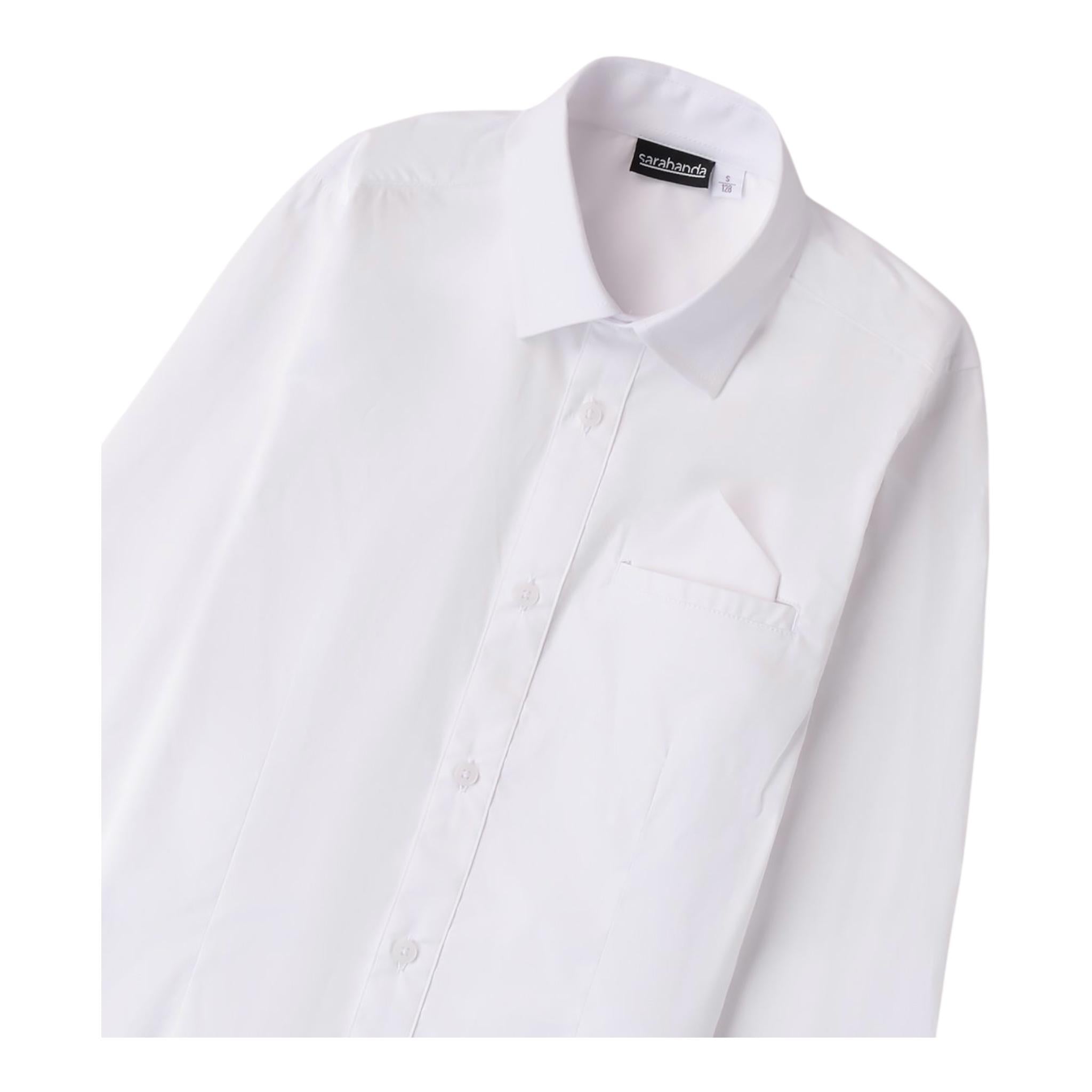 Sarabanda Camicia Tinta Unita Manica Lunga per Bambino 0B655 BIANCO SARABANDA 