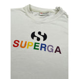 Superga T-Shirt Girocollo tinta unita con Logo Bianco per Bambino SZ212 BIANCO SUPERGA 