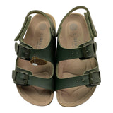 Genuins Zweifarbiger Slipper mit Riemen und grüner Schnalle für Kinder