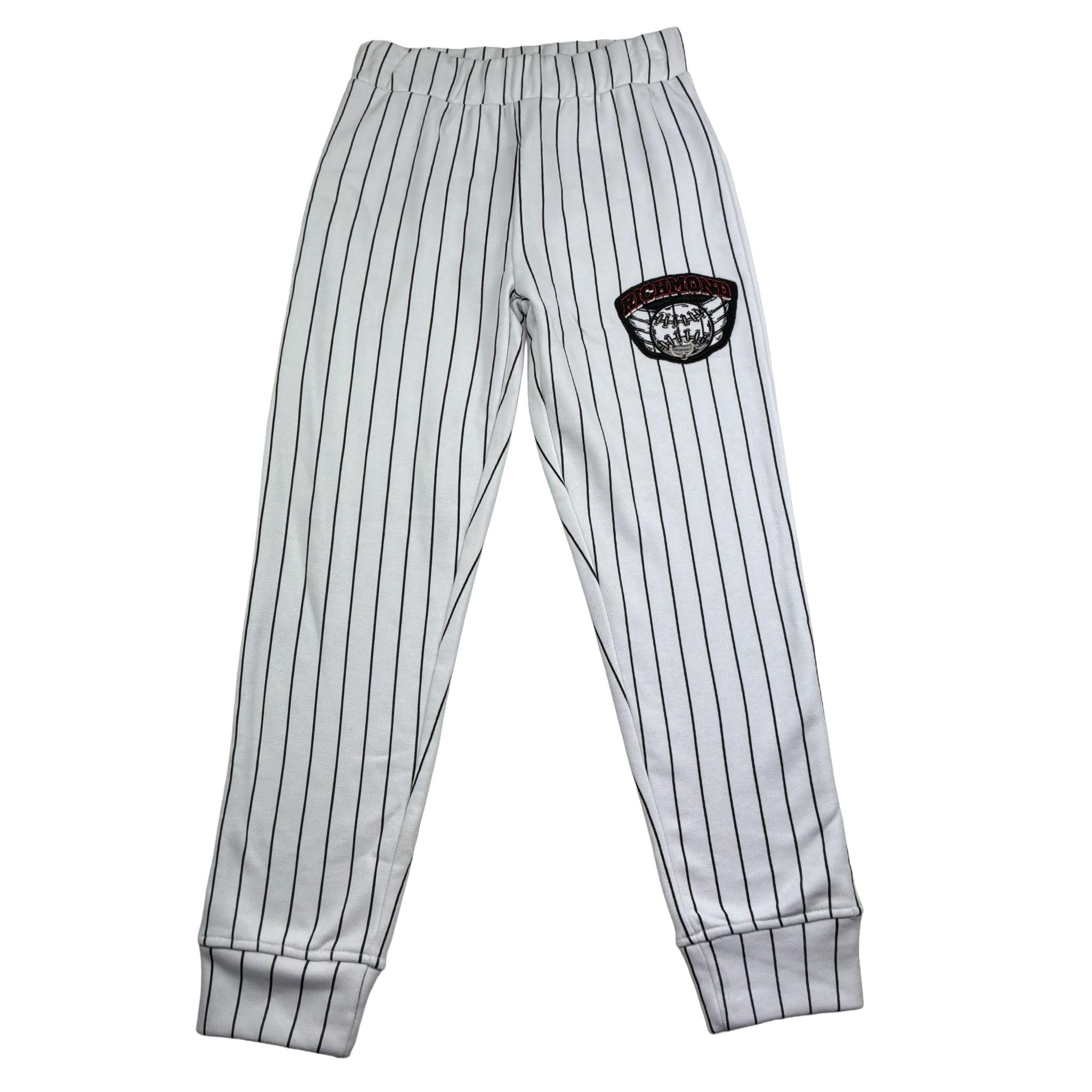 John Richmond Pantalone Tinta Unita Fantasia A Righe per Bambino RBP26146PA BIANCO JOHN RICHMOND 