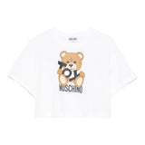 Moschino T-Shirt Girocollo Tinta Unita con Stampa per Bambina HDM06O BIANCO MOSCHINO 