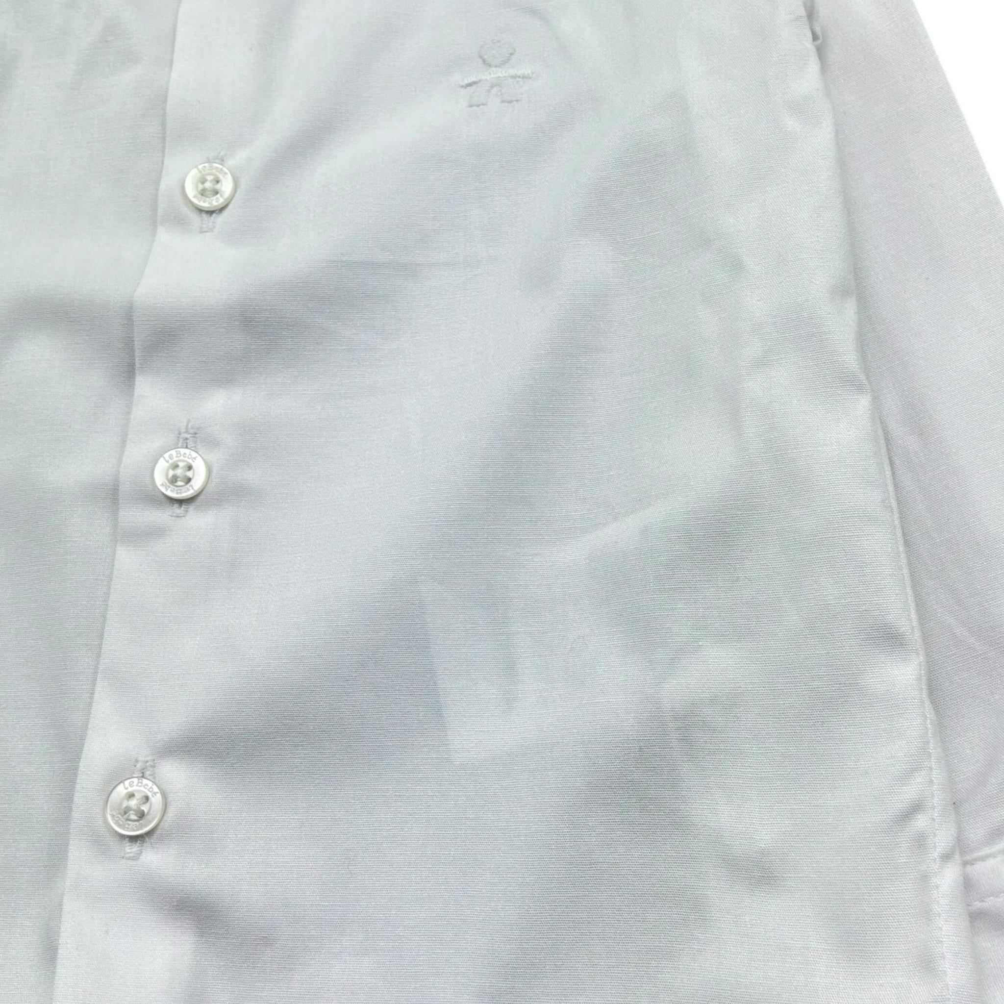 Le Bebe' Camicia Tinta Unita Manica Lunga per Neonato LBB5363 BIANCO LE BEBE' 
