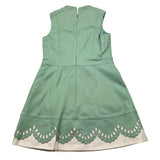 MIMISOL abito giromanica tinta unita in ecopelle Verde acqua per Bambina MFAB672 VERDE ACQUA MIMISOL 