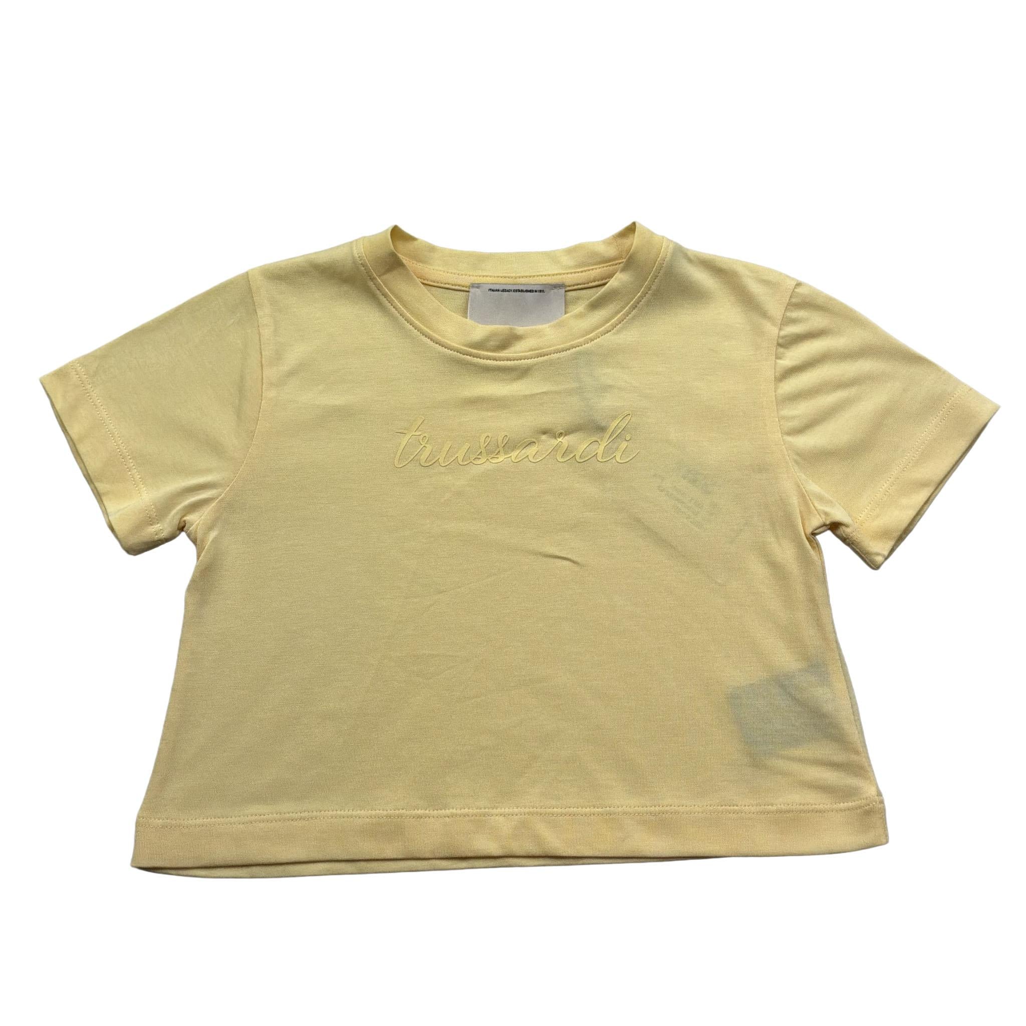 t.shirt girocollo tinta unita con stampa TGP26004TS GIALLO TRUSSARDI 