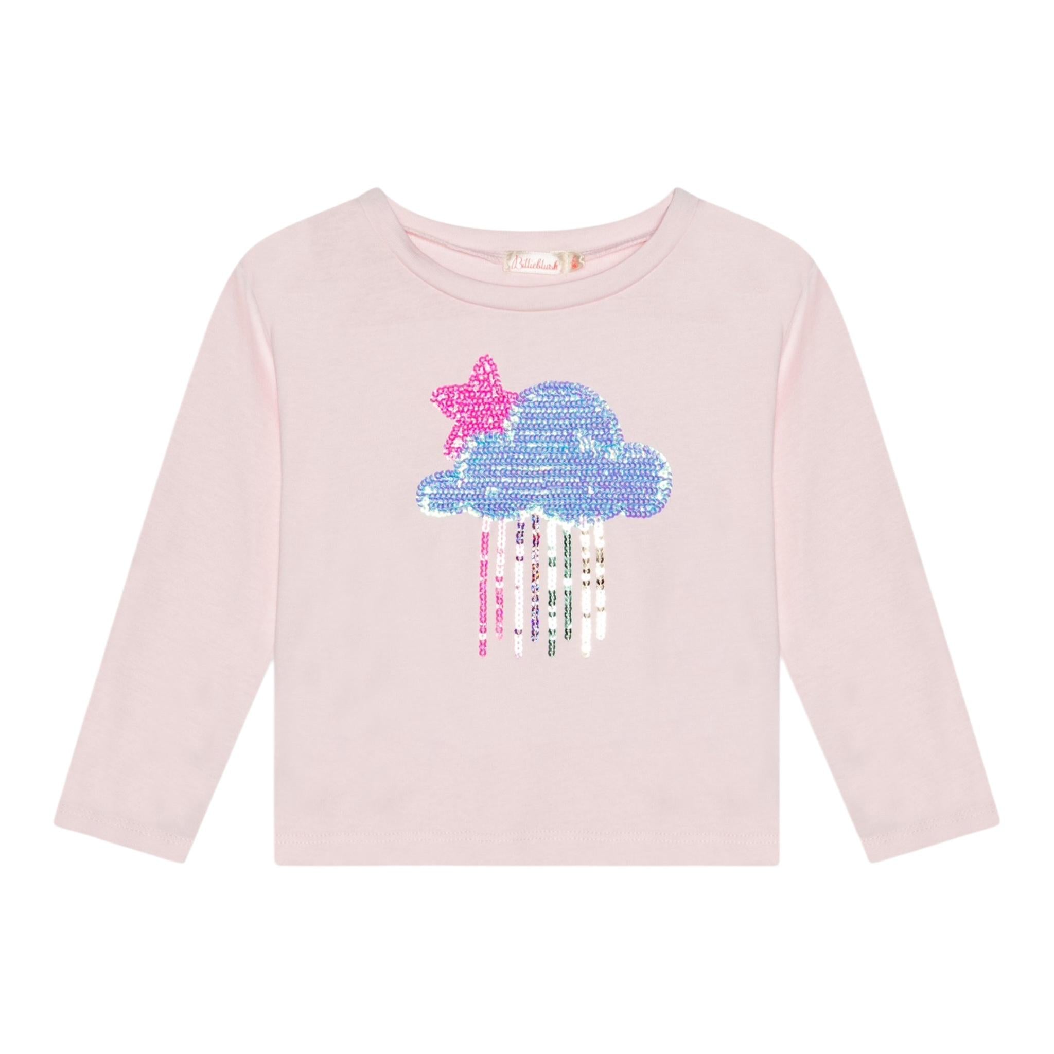 BillIEBLUSH shirt girocollo tinta unita con stampa  Rosa per Neonata U20645 ROSA BillIEBLUSH 